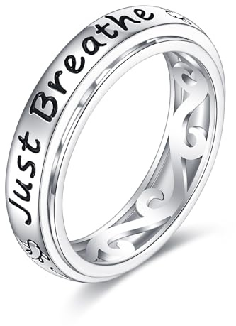 Angst-Ringe für Frauen, Ringe aus Sterling Silber, Schmuckgeschenke, Hilfsmittel zur Angstbewältigung für Frauen.6 7 8