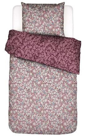 ESSENZA Bettwäsche Aleste Mauve, 135x200 cm + 1x 80x80 cm - 100% Bio-Baumwollsatin 220TC - Blumen