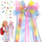 TZEKING Schultütenschleife Einhorn,60×20cm Zuckertüten Schultütenschleife,Schultüte Schleife Zuckertütenschleife Deko,Schultütenschleife Schultüte für Mädchen Junge,Schulanfang Einschulung Deko