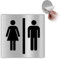 LEIASA | Selbstklebendes Unisex WC Schild - 10x10 cm - 0,8 mm Dicke - Aluminium - Toilettenschild Damen und Herren - Gemeinsames WC Schild (Herren und Damen WC Schild)