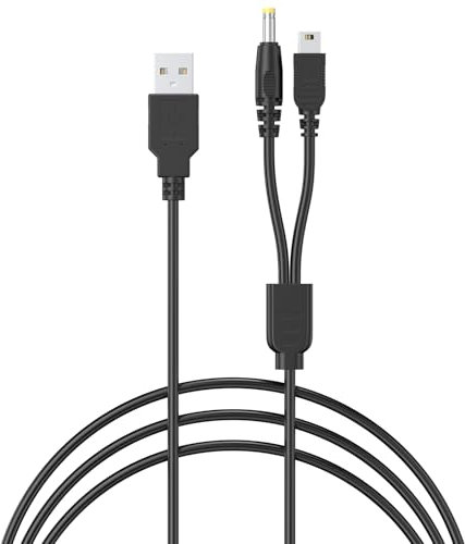 Yisica USB-Ladekabel für PSP 1000/2000/3000/PS3, 120 cm, 2-in-1-USB-Datenkabel für PSP 1000, 2000, 3000