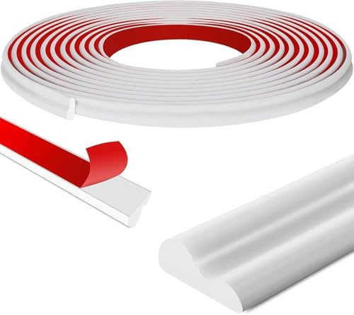 3m Peel and Stick Wall Moulding Panels - Selbstklebende Wandverkleidungs-Kits & Zierleiste für Spiegelrahmen, Stuhlschienen, Heimdekorationen & Wandschutz (3 m × 32 mm)