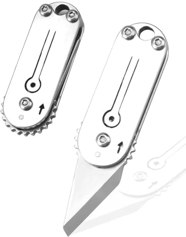 FUGLUS 1 pcs Mini Coltello Portachiavi,Mini Coltelli piegati, Piccolo Coltello Pieghevole Tascabile, EDC, Acciaio Inossidabile, Coltello Portachiavi, Mini Coltello Tascabile, Coltello Taglierino
