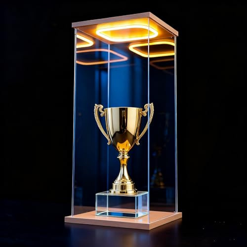 acryl vitrine Beleuchtete Acryl-Vitrine, GroßEs Acryl-Vitrine-Display mit TüR, Stapelbare, Staubdichte Vitrine für SammlerstüCke, 4 6 8 10 12 14 16 18 20 24 Zoll(15x15x20cm/6x6x8in)