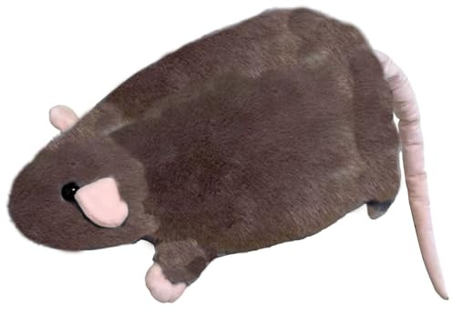 Xiyocadt Plüschmäuse, Niedliche Maus Kuscheltier Puppe, Simulation Maus Plüschtier, Flauschiges Ratte Stofftier, Plüsch Gefüllte Spielzeug für Kinder Mädchen Rollenspiel Stressabbau (35cm,Braun)