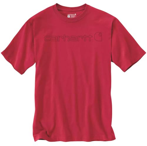Carhartt Herren T-Shirt Core Logo T-Shirt S/S Dark Cobalt Blue Heather