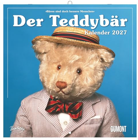 Der Teddybär Kalender 2027: Wandkalender 30x30 cm (30x60 cm geöffnet) mit Notizkalendarium und 12 liebevollen Teddy-Szenen