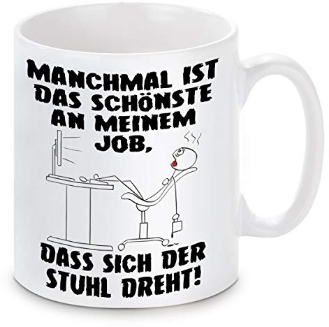 Herzbotschaft Lieblingsmensch Tasse mit Motiv Modell Das Schönste an Meinem Job, Keramik, Weiß, 11 x 11 x 11 cm