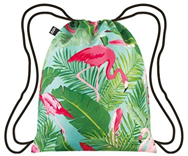 LOQI Artist Wild Flamingos Backpack Rucksack, 44 cm, 10 liters, Mehrfarbig (Multicolour)