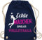 Shirtracer Turnbeutel Rucksack - Geschenke Zubehör - Echte Mädchen spielen Volleyball - Unisize - Navy Blau - für volleyballer volleyballtasche vollyball geschenk volleyballerinnen beutel spielerin