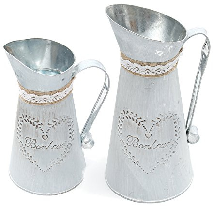 Tutoy Rustique Fer cruche Vintage Pays Style pichet Fleur métal Vase Plante arrosage Pot - L