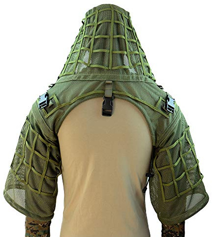 ROCOTACTICAL Grundausstattung für Ghillie-Anzug, Ripstop, Ghillie-Viper-Kapuze, Tarnmantel für Scharfschützen