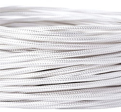 Cavo tessile per lampade, 3 fili, 3x 0,75 mm², cavo elettrico con conduttore di terra, accessori per lampada (5m, Bianco)