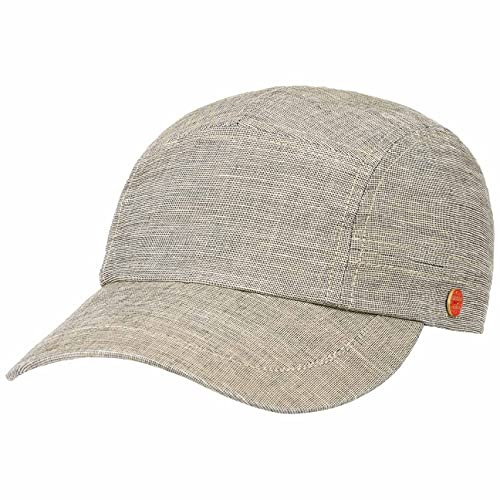Mayser Maik Savona Cap Baumwollcap Sommercap Basecap Baseballcap Leinencap Damen/Herren - Made in The EU Metallschnalle, mit Schirm, Schirm Sommer Frühling-Sommer - 59 cm beige