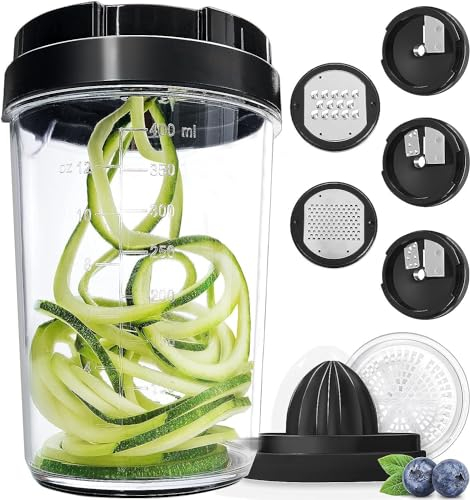 Spiralschneider Gemüse mit Behälter - Gemüseschneider Spaghetti Gemüsehobel - Gemüsehobel für Gemüsespaghetti, Zucchini Karotte Gurke Kürbis Kartoffel (8-in-1)