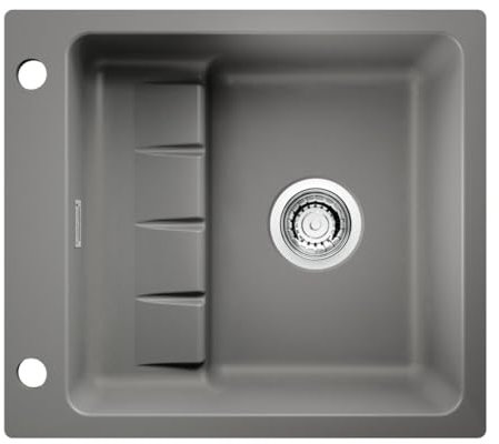 NABER 1091014 Einbauspüle flächenbündig PickUP F mit Premium-Drehexzentergarnitur, ab 600 mm Schrankbreite, Keramik, Lava