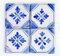 N.4 Mattonelle Tozzetti Artistiche da murare, da pavimento Dimensioni cm. 5 x 5 Ceramica Handmade Le Ceramiche del Castello Nina Palomba Made in Italy (Classic Blue)