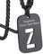 Bandmax Militärische Dog Tag Buchstabe Z Anhänger Halskette für Männer Frauen Edelstahl Erkennungsmarke + Weizenkette 55+5cm Kette Modeschmuck Accessoire