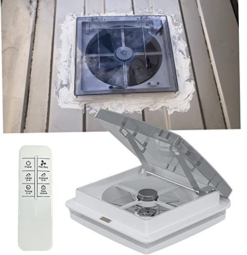 2012 12 Wohnmobilventilatoren Dachlüfter Ultra geräuscharmer Motor mit Fernbedienung, Air Max Belüftung 12V Dachventilator Reversibler Abluftventilator RV Dachlüfter für Wohnmobil Camper Van