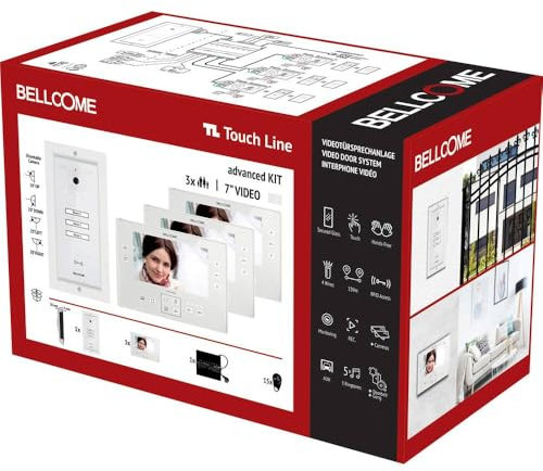 Bellcome VKA.P3F3.T7S9.BLW04 - citofono con cavo, set completo, 20 pezzi, colore: Bianco