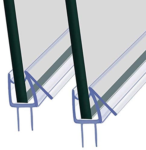 NIAWECAN Lot de 2 joints d'étanchéité en plastique pour porte de douche en verre de 4 à 6 mm, joint de remplacement jusqu'à 8-10 mm d'écart, Transparent