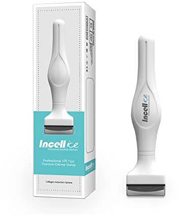 Derma Stamp - INCELLICE Dermastamp 1,5mm, Microneedle Stamp 175 Titanium Nadeln Derma Stamper für Haar und Bart, Professionelle Microneedling Stempel für Hautpflege Frauen und Männer