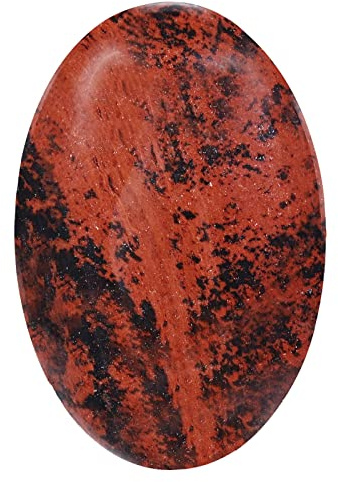 KYEYGWO Handschmeichler Heilung Kristall Palmenstein, Mahagoni Obsidian | Oval Sorgen Stein Taschen Daumenstein für Stress Abbauen, Taschensteine Edelstein Massagesteine für Reiki Meditation