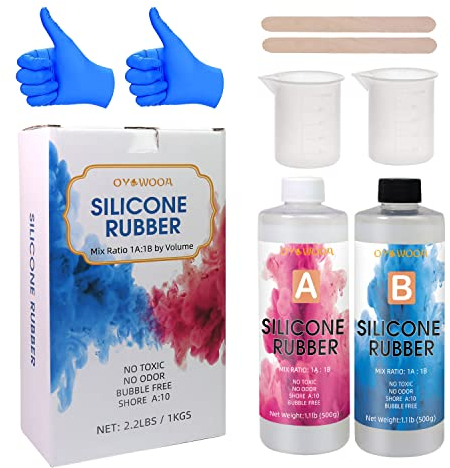 Caucho de silicona líquida,1000 ml 1:1 molde de silicona translúcido Kit para fabricación de joyas, artesanía, decoración de moldes, fabricación de moldes de resina DIY moldes(35,2 oz)