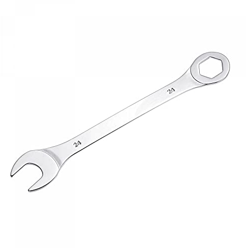 sourcing map Dünn Ring Maulschlüssel mit Offset 6-Punkt Ende und Abgewinkelt Offen 24mm