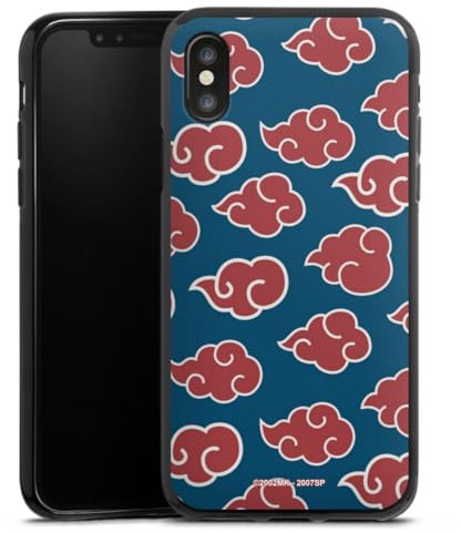 Silikon Hülle kompatibel mit Apple iPhone X Case schwarz Handyhülle Naruto Shippuden Offizielles Lizenzprodukt Akatsuki