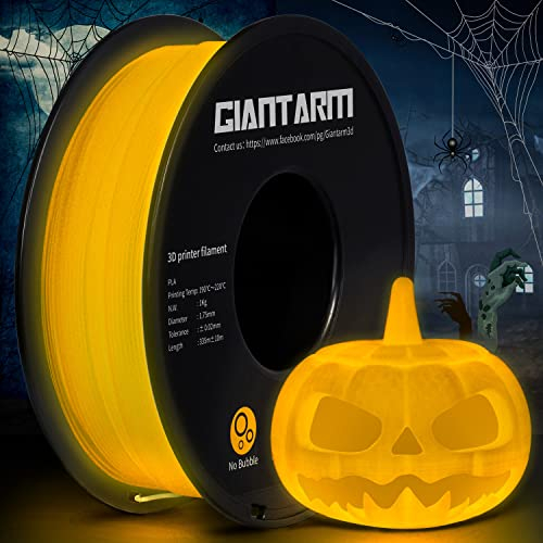 GIANTARM Leuchtet PLA Filament 1,75 mm,Glow In The Dark Filament, Maßgenauigkeit: ±0,02 mm, 3D-Druck-Filament 1 kg 1 Spule,Luminous Weiß Orange Gelb