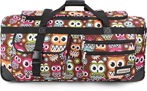 normani Stabile Reisetasche Trolley Big Size XL 80-150 Liter mit 2 Rollen –Robust und wasserabweisend - Leichter Reisetrolley XL Tasche NEU Verschiedene Größen Farbe Braun Orange / 100 Liter