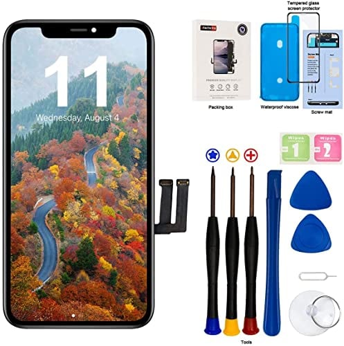 EFaith für iPhone 11 Display Ersatz Bildschirm 6.1 Zoll LCD Full HD 3D Touch Screen Digitizer Rahmen mit Kleber, Displayschutzfolie, Reparaturwerkzeuge,kompatibel mit Modell A2111, A2223, A2221