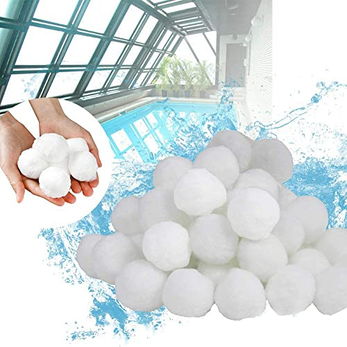 LZQ Filterbälle Filter Balls Filtermaterial 2100g ersetzen 75 kg Filtersand Sandfilteranlage für Pool Sandfilter, Weiß