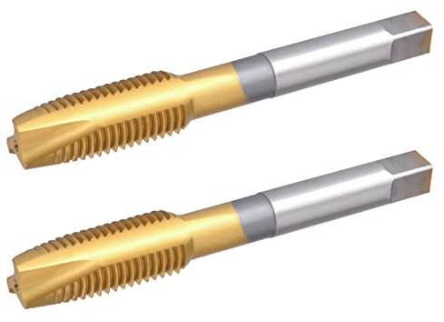 Burkit Lot de 2 tarauds à pointe hélicoïdale M7 avec revêtement en titane HSS M7 x 1