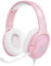 Over Ear Cuffie con Cavo e effetto luce RGB, Rosa Sakura Gaming Cuffie con Microfono per PC, ipad, cellulare, PS4, PS5, e Nintendo Switch, Leggere, Qualità del suono chiaro, comode da indossare