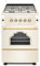 SOLTHERMIC Cocina de Gas 50 CM Ancho F5S40G2 Color Crema con Mandos Dorados - 4 Fuegos con Encendido Automático - Compatible con Butano y Gas Ciudad - Alta Gama
