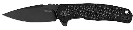 Kershaw Conduit Folding Pocket Knife, 2.9 inch Assisted Opening Blade, Black Spearpoint Blade, Liner Lock, Pocketclip,grey