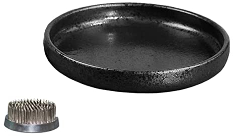 Amosfun Keramik Blumentopf Satz Schwarz für Zuhause und Büro, Dekorativ