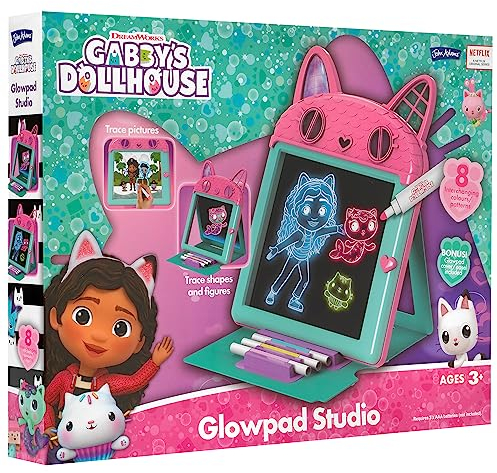 John Adams Gabby's Dollhouse GLOWPAD Studio : tablette de dessin lumineuse pour tracer, copier ou créer des dessins à main levée qui s'allument | Arts et artisanat | À partir de 3 ans