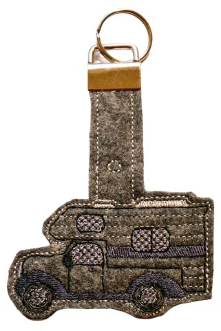 Handmade Damen Herren Filz Schlüsselanhänger Anhänger Band Wohnmobil Camper Camping bestickt