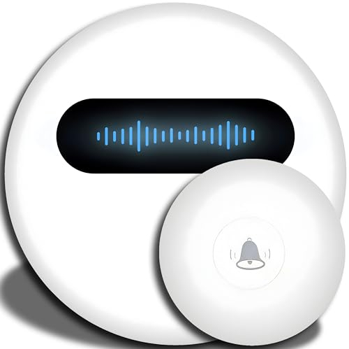 Retoo Sonnette sans Fil, 180M Sonnette de Porte IP68 Étanche Carillon Electronique, Kit de Carillon avec Récepteurs Enfichables pour la Maison, 38 Mélodies, LED Bleu