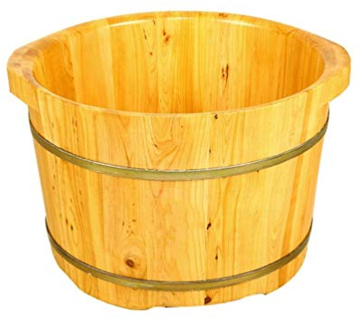SilteD Holzfass-Fußbad, Fußbad, Whirlpool, Fußbadeeimer, Fußbecken für Erwachsene, Fußwanne zum Einweichen der Füße, Holzeimer für die Pediküre Present