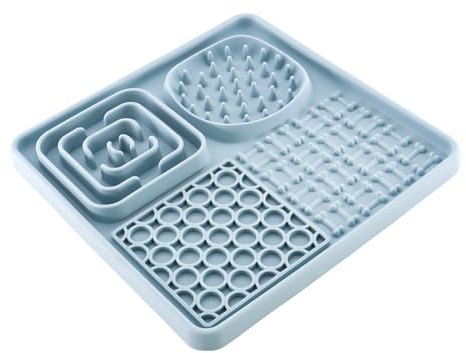 alwaiiz Tapis de Lechage Chien, Tapis de Lechage pour Chien Ventouse, Convient pour Les Collations pour Chiens et Les Aliments pour Chats, Promouvoir la Santé Dentaire(sans BPA, Silicone, Bleu)