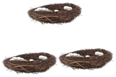 Garneck 3 Sätze Osternest Rattan Das Vogelnest Weiß Zweig