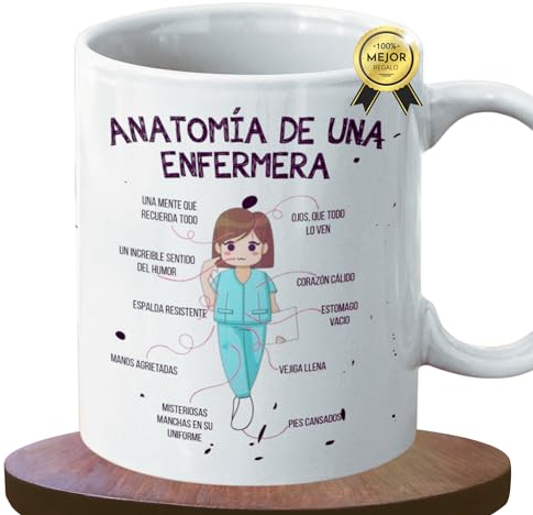 LA CASA DE LAS TAZAS® Taza Enfermera. Perfecto Regalo Enfermera - Tazas Enfermera en Apuros - Anatomía de una Enfermera - Taza Graciosa Enfermera Saturada, Enfermeria