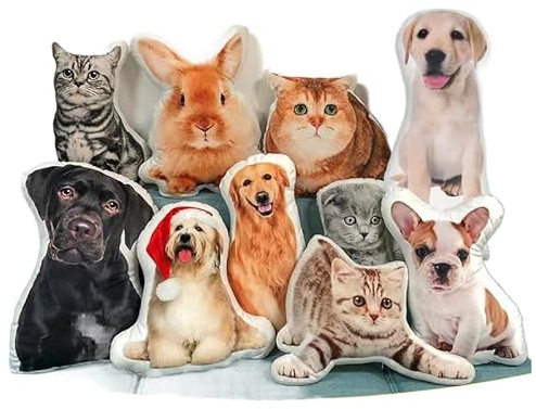 Personalisierte Haustier Kissen Hund Katze geformte Kissen, Doppelseitige 3D-Druck Foto Kissen - Personalisierte Geschenke für Kinder, Freunde oder Lieben