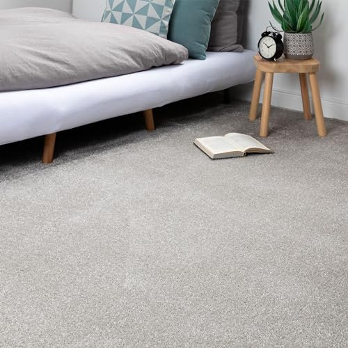 Steffensmeier Teppichboden Sardinien Meterware | Auslegware für Kinderzimmer Wohnzimmer Schlafzimmer | Hellgrau, Größe: 400x800 cm
