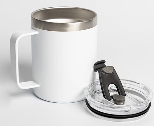 Twin Wall Stainless Steel Vacuum Insulated Thermal Travel Mug, Spill-Proof Lid & Handle. Comes Boxed. Perfect Fit for Our Drinks Holder