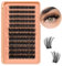 Higu clace Faux Cils, 96pcs Cils Individuels D Curl 8-18mm, Touffes de Cils Ultra Doux, Bande Délicate, Extensions de Cils Soyeuses DIY, Touffues Réutilisables (UltraSofty01 mix10-18mm)